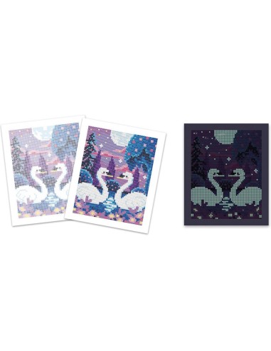 Kit Créatif - Peinture Diamants Phospo Au Clair De Lune : Sable, Paillettes, Dorure & Strass - Janod