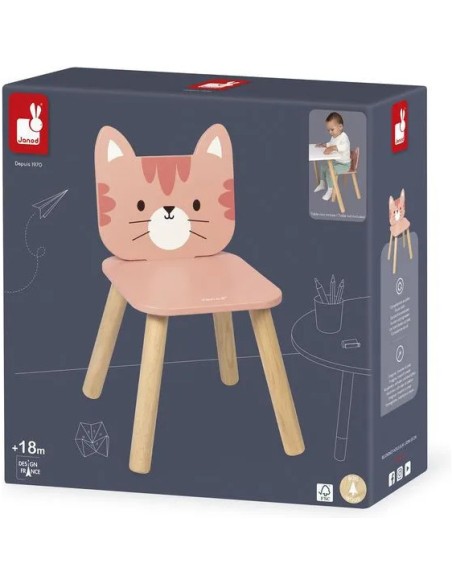 Chaise Enfant Chat - bois - : Tables & Mobilier - Janod