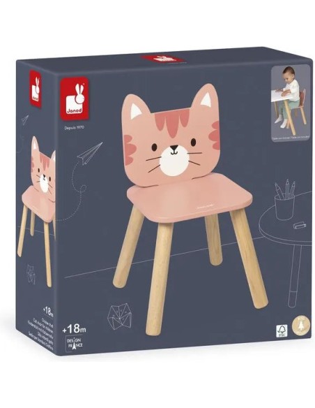 Chaise Enfant Chat - bois - : Tables & Mobilier - Janod