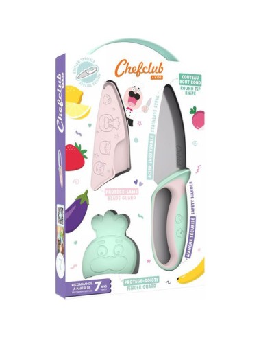 Couteau du Chef Pastel - Découpe Sécurisée dès 7 ans - Chefclub Kids