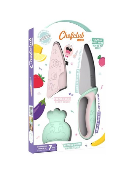 Couteau du Chef Pastel - Découpe Sécurisée dès 7 ans - Chefclub Kids
