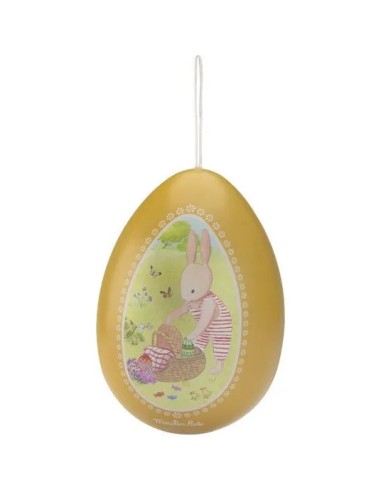 Grand oeuf métal jaune - cadeau pâques - Moulin Roty - La Grande Famille