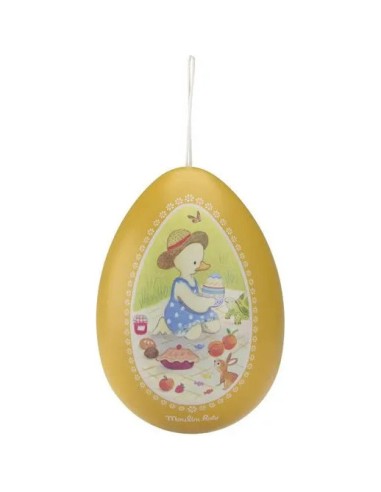 Grand oeuf métal jaune - cadeau pâques - Moulin Roty - La Grande Famille