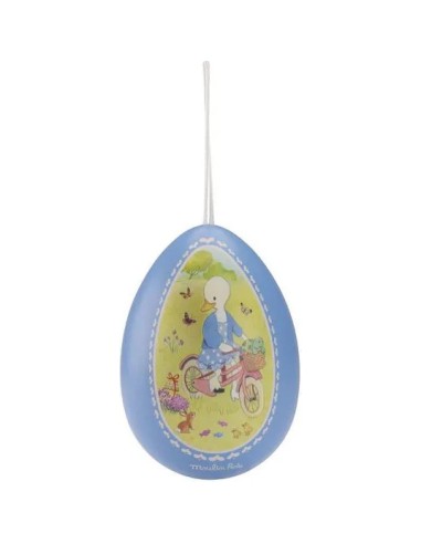 Petit oeuf métal bleu - cadeau pâques - Moulin Roty - La Grande Famille
