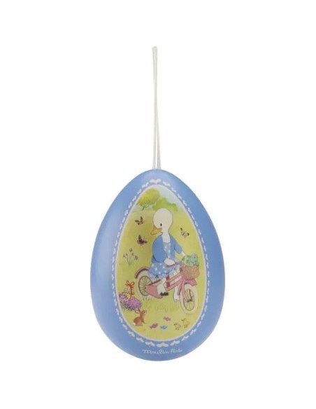 Petit oeuf métal bleu - cadeau pâques - Moulin Roty - La Grande Famille