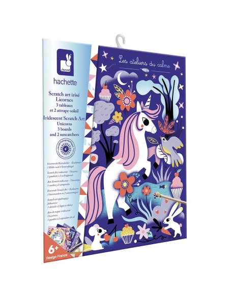 Kit Créatif - Scratch Art Licornes : Collection "Les Ateliers du Calme" - Janod