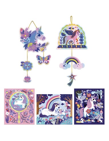 Kit Créatif - Scratch Art Licornes : Collection "Les Ateliers du Calme" - Janod