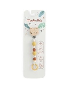 Attache-tétine tigre bois silicone La forêt Mawa - Moulin Roty