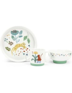 Set vaisselle porcelaine La forêt Mawa - Moulin Roty