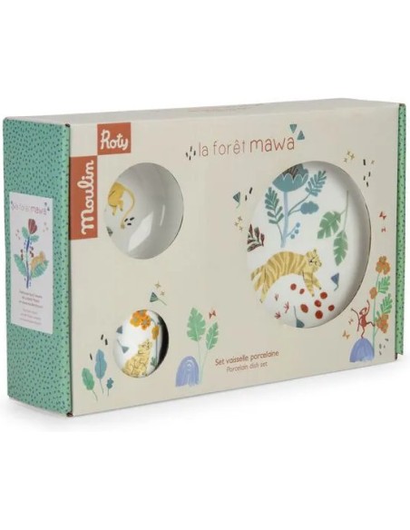 Set vaisselle porcelaine La forêt Mawa - Moulin Roty