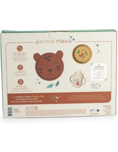Set vaisselle silicone La forêt Mawa - Moulin Roty