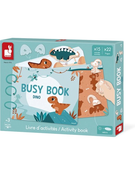 Busy-book Dino en carton - Français/Anglais - : Jeux éducatifs - Janod