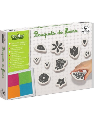 Kit outils tampons bouquet de fleurs - Crealign