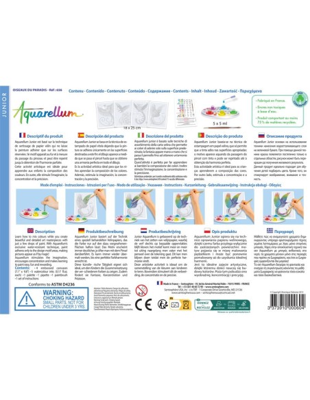 Aquarellum junior - oiseaux du paradis - activité manuelle - Sentosphère