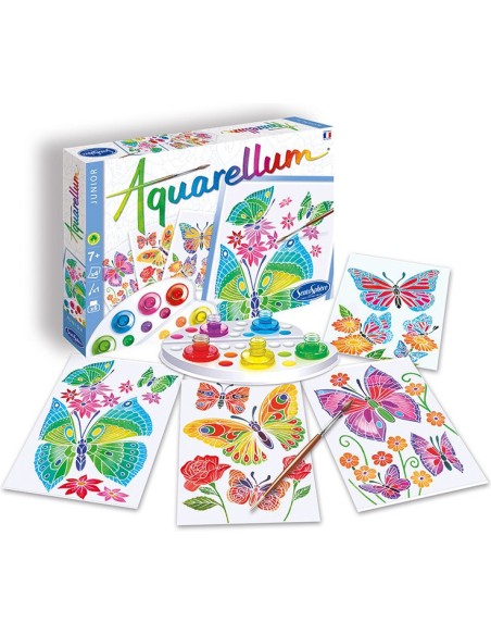Aquarellum junior - papillons et fleurs Sentosphère
