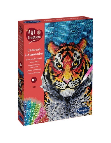 Activité créative - canevas à diamanter - tigre - Sentosphère