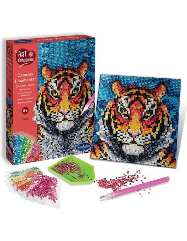 Activité créative - canevas à diamanter - tigre - Sentosphère
