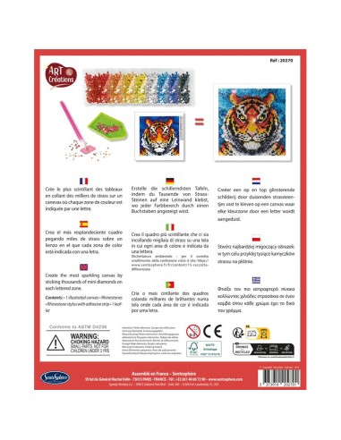 Activité créative - canevas à diamanter - tigre - Sentosphère