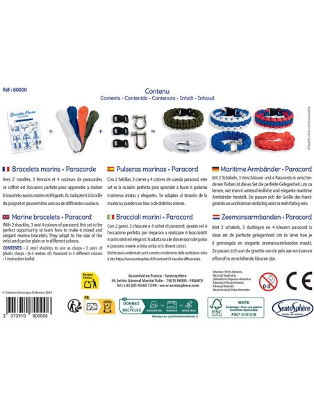 Kit créatif : bracelets marins - paracor - Sentosphère