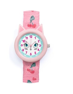 Montre Chat pour petite fille - Montre pédagogique Djeco Ticlock