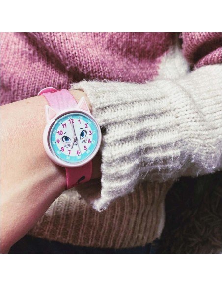 Montre Chat pour petite fille - Montre pédagogique Djeco Ticlock