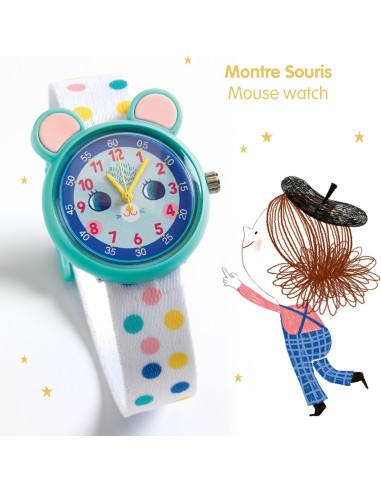 Montre pour enfant Souris - Montre pédagogique Djeco