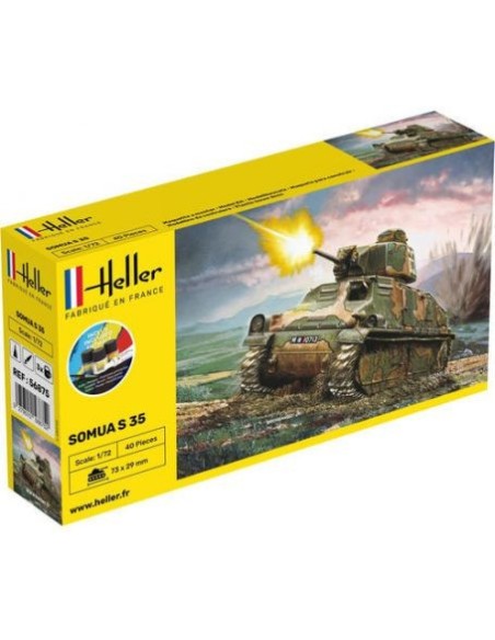 Maquette char - Kit de démarrage - Panzer Somua 1:72 - Starter Kit - Heller 56875