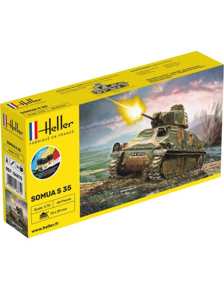 Maquette char - Kit de démarrage - Panzer Somua 1:72 - Starter Kit - Heller 56875