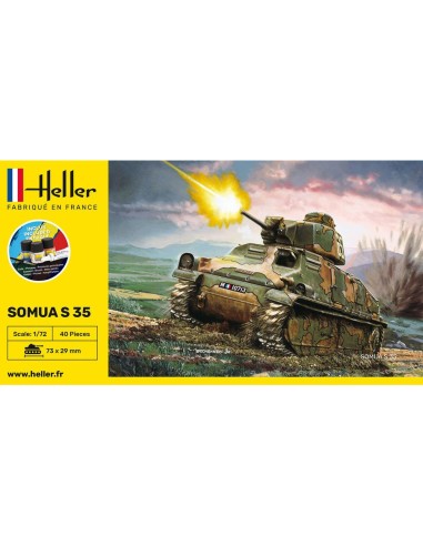 Maquette char - Kit de démarrage - Panzer Somua 1:72 - Starter Kit - Heller 56875