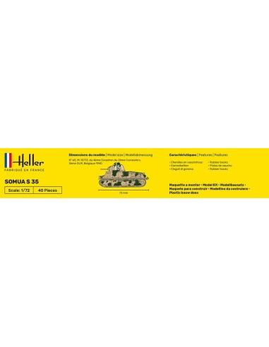 Maquette char - Kit de démarrage - Panzer Somua 1:72 - Starter Kit - Heller 56875