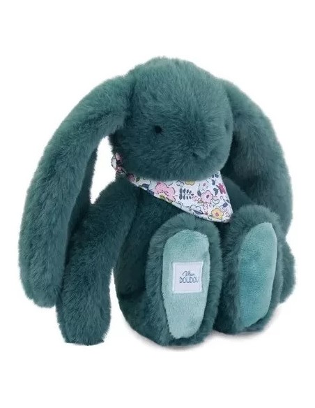 Lapin Fleurette : Peluche Lapin vert 25 cm - Doudou et Compagnie