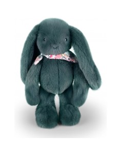 Peluche Lapin Vert 35 cm : Lapin Fleurette - Doudou et Compagnie