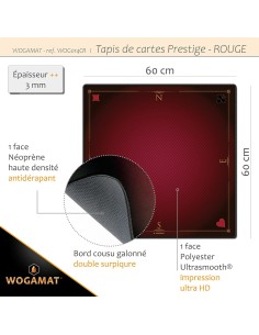 Tapis Cartes Prestige Rouge 60x60 cm - Accessoires - Wogamat 2