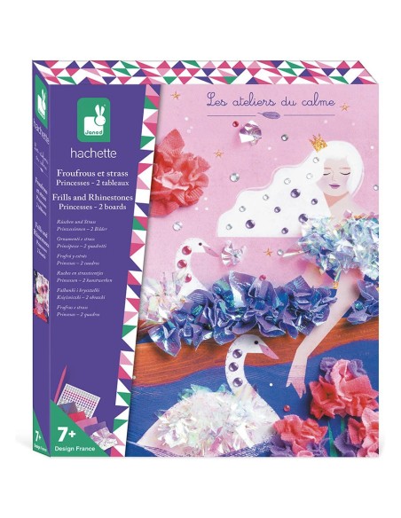 Kit Créatif - Froufrous à Piquer et Strass à Coller Princesses : Sable, Paillettes, Dorure & Strass - Janod