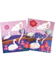 Kit Créatif - Froufrous à Piquer et Strass à Coller Princesses : Sable, Paillettes, Dorure & Strass - Janod 2
