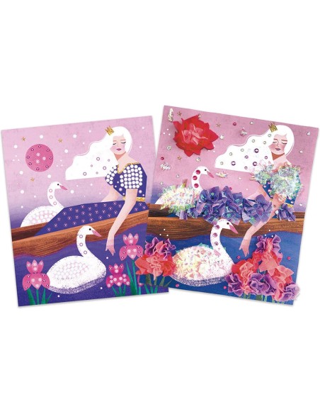 Kit Créatif - Froufrous à Piquer et Strass à Coller Princesses : Sable, Paillettes, Dorure & Strass - Janod