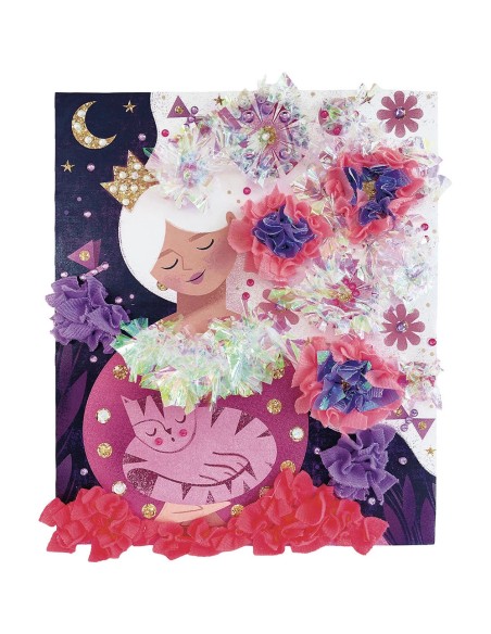Kit Créatif - Froufrous à Piquer et Strass à Coller Princesses : Sable, Paillettes, Dorure & Strass - Janod