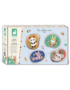 Kit Créatif - 4 Galets à Décorer Animaux : Collection "Les Ateliers Déco" - Janod