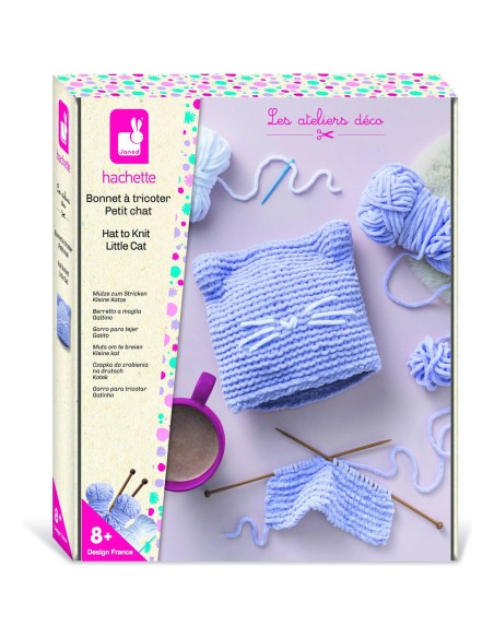 Kit Créatif - Bonnet Petit Chat À Tricoter : Collection "Les Ateliers Déco" - Janod