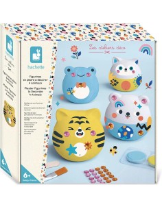 Kit Créatif - 6 Animaux en Plâtre à Décorer : Collection "Les Ateliers Déco" - Janod