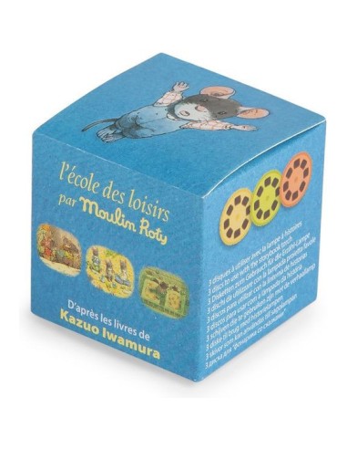 Boîte de 3 disques Lampe à histoire La famille souris Ecole des loisirs - Moulin Roty