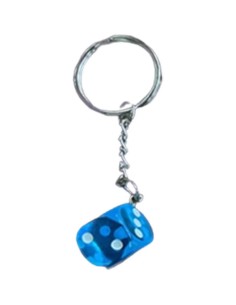Porte-clés Dés bleu