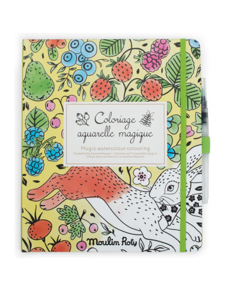 Cahier coloriage aquarelle magique - Le jardin du moulin - Moulin Roty - Le jardin du moulin