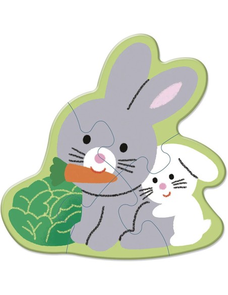 5 Puzzles évolutifs Ferme : Puzzles en bois premier âge - Janod