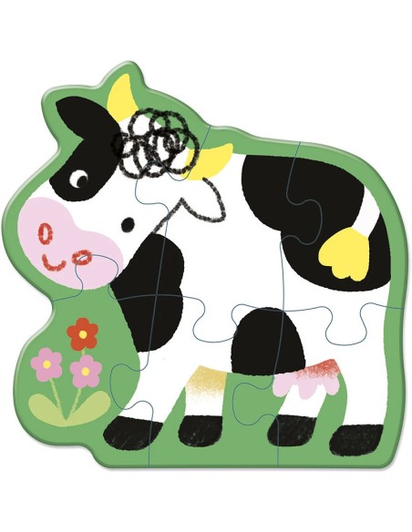 5 Puzzles évolutifs Ferme : Puzzles en bois premier âge - Janod