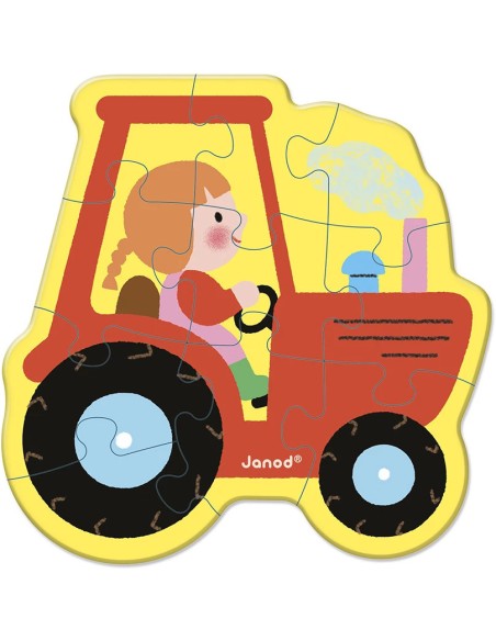 5 Puzzles évolutifs Ferme : Puzzles en bois premier âge - Janod