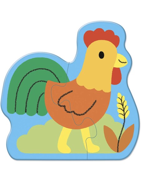 5 Puzzles évolutifs Ferme : Puzzles en bois premier âge - Janod