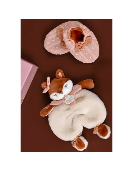 Coffret doudou et chaussons Mina doudou et compagnie