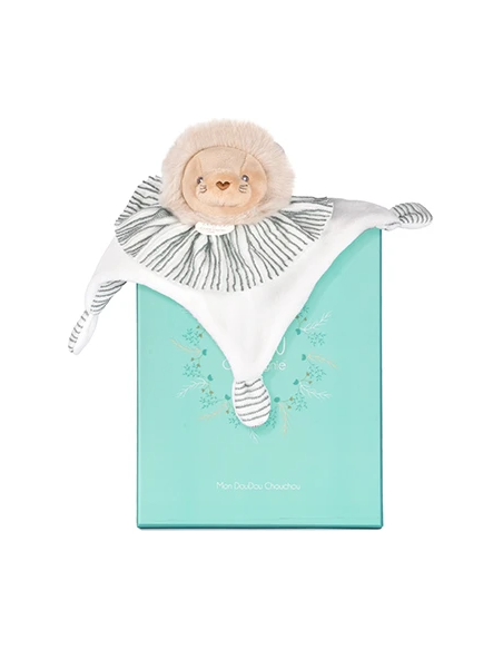 Doudou plat lion 20 cm les chouchoux doudou et compagnie