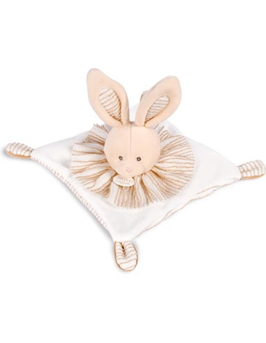 Doudou lapin plat 20 cm les chouchoux doudou et compagnie